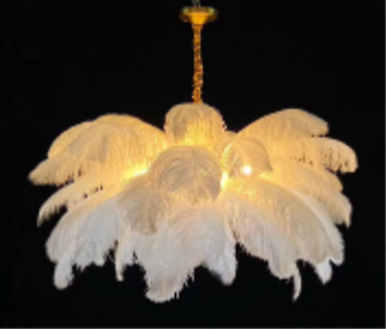 Luxury Ostrich Feather Chandelier - Nordic Modern Pendant Light for Bedroom & Living Room