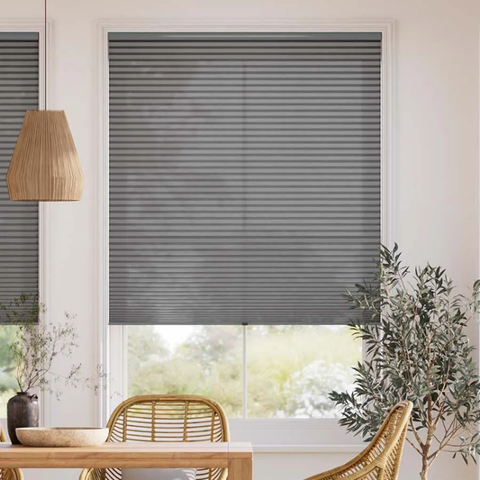 Gray Cordless Honeycomb Cellular Shades