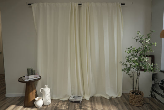 Buttercup Puff Voile Panels – Crinkled Sheers for Boho & Kids' Rooms