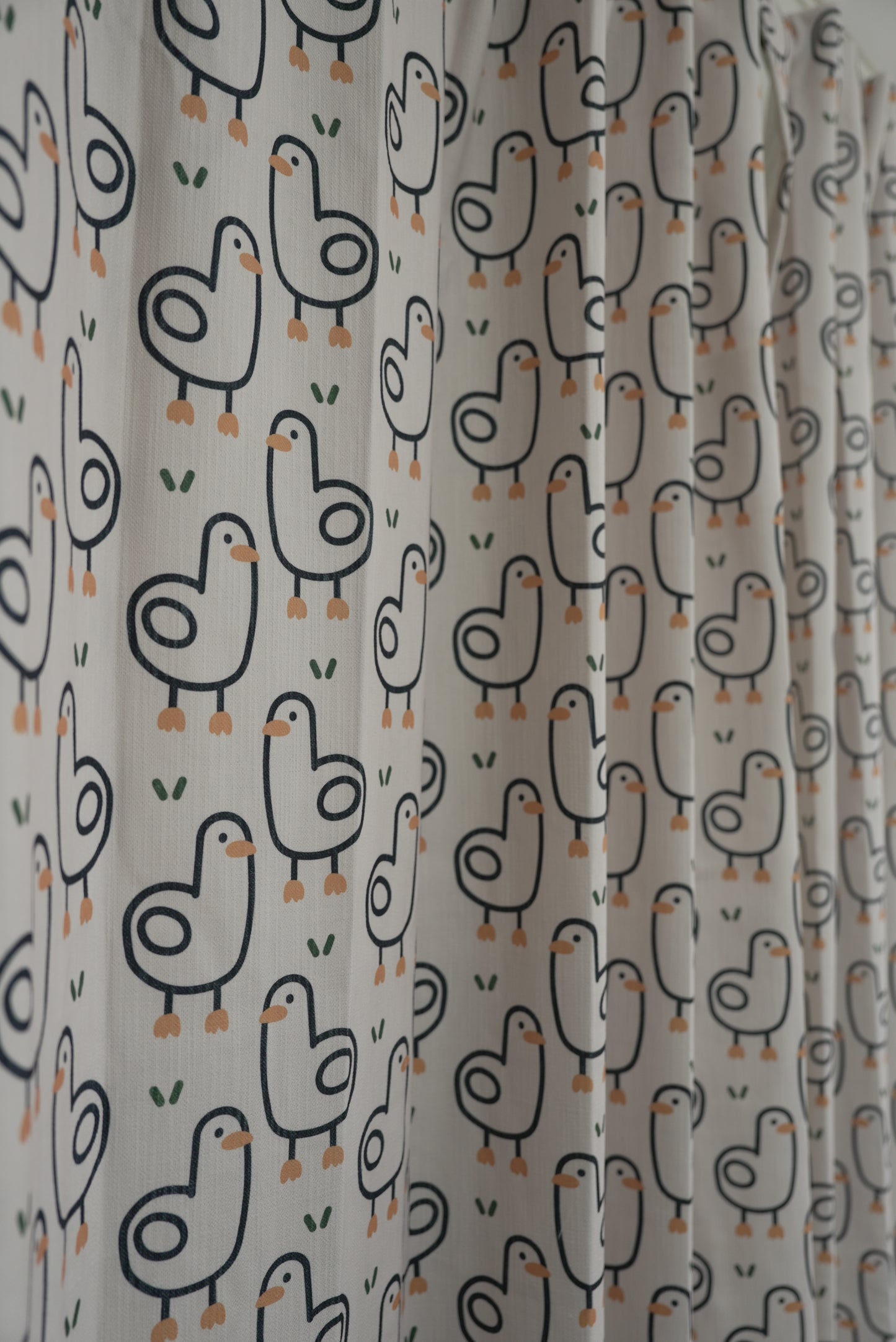Adorable Duckling Curtains with Pom Pom Trim – Fun & Whimsical Kids' Room Decor