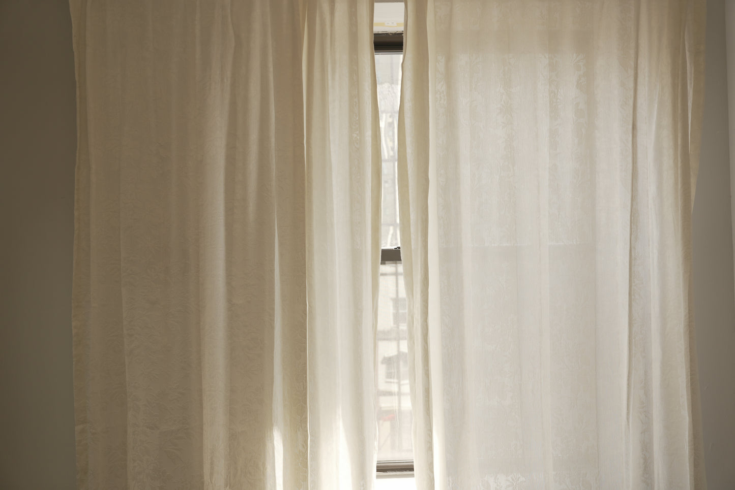 Beige Branch Shadow Sheer Curtains - Ethereal Tree Silhouette Drapes