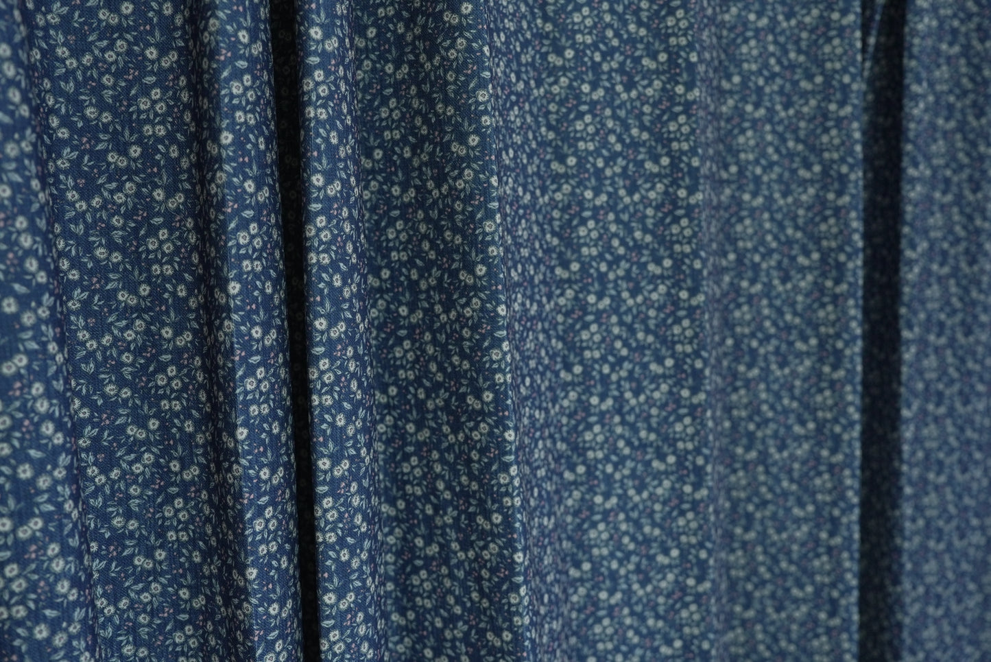 Navy Blue Floral Curtains - Timeless Botanical Print Drapes for Traditional Decor