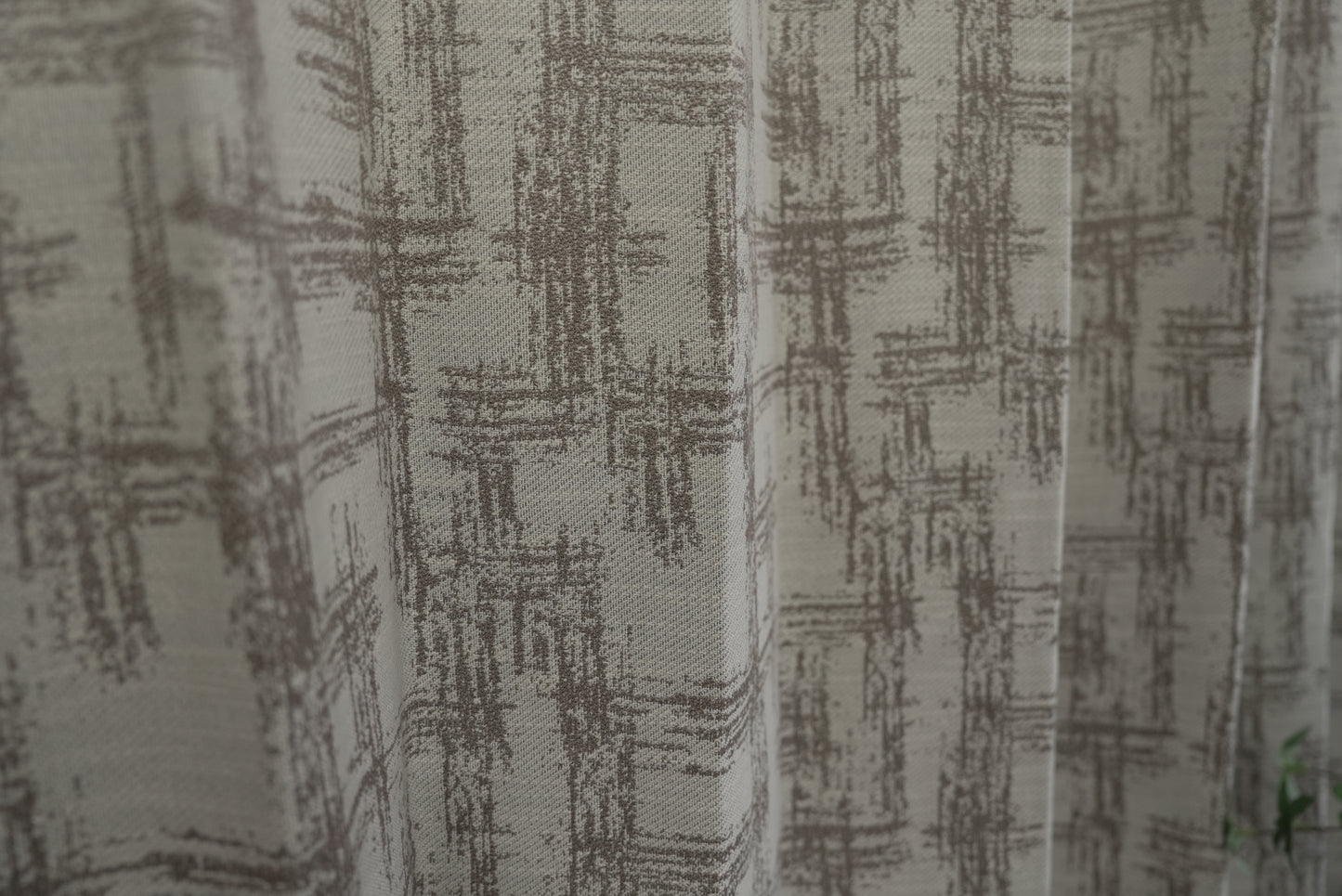 Taupe Cross Texture Curtains - Woven Linen Blend for Organic Modern Interiors