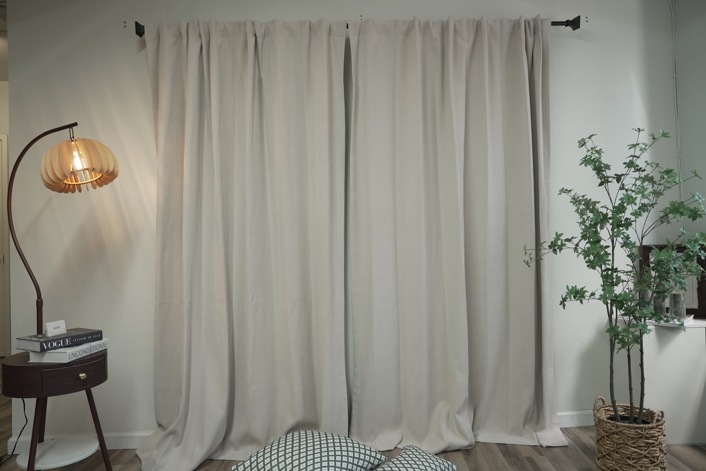 Beige Solid Blackout Curtains - 100% Room Darkening Thermal Insulated Drapes