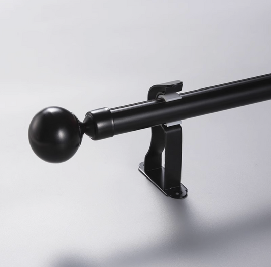 Single Black Iron Roman Shade Rod