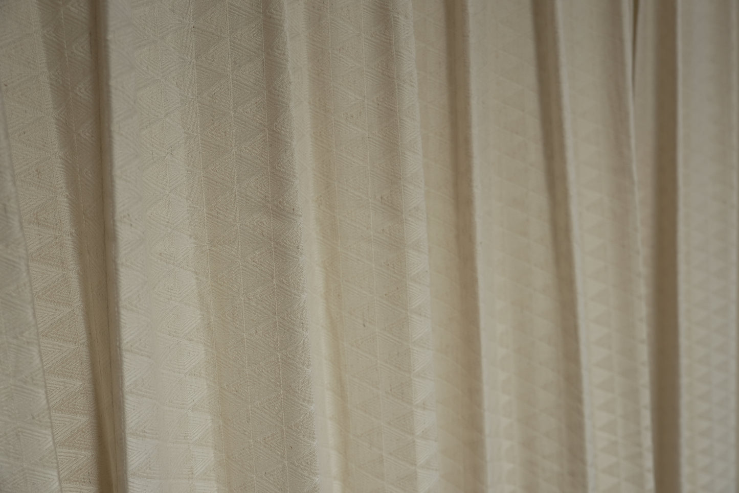Beige Linen Cotton Blend Curtains Korean Pleat - Triangle Texture Light Blocking Thermal Drapes for Bedroom