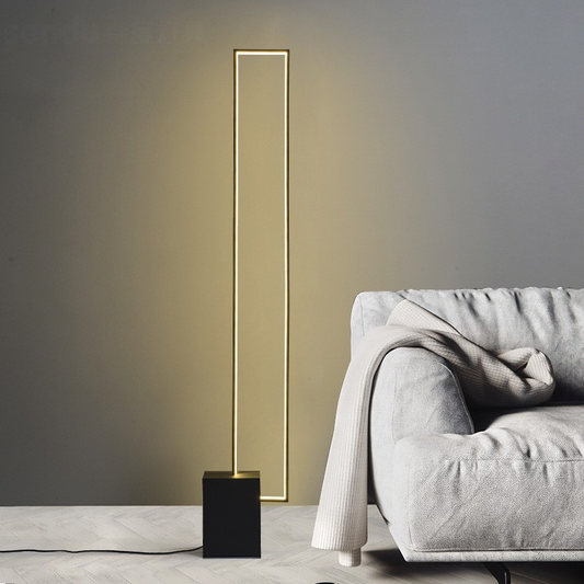 Contemporary Square LED Floor Lamp - Slim Minimalist Standing Light for Living Room & Bedroom