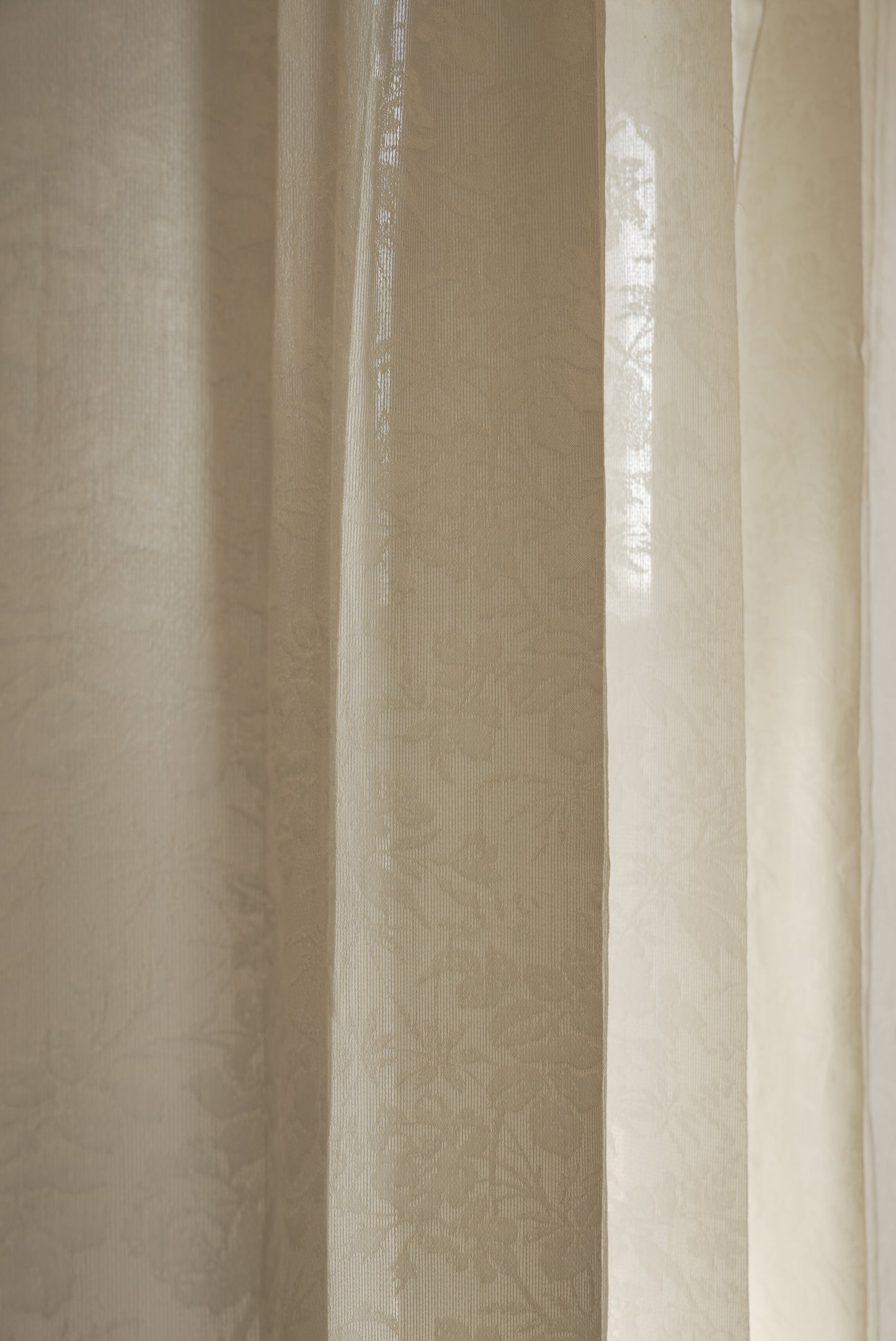 Beige Branch Shadow Sheer Curtains - Ethereal Tree Silhouette Drapes