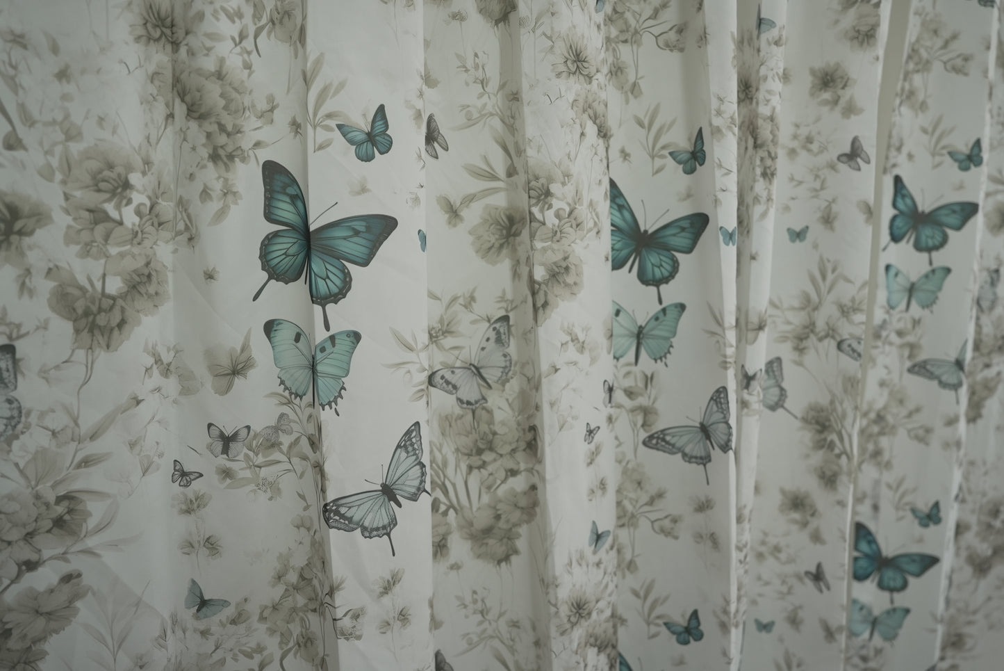 Blue Ombre Butterfly Sheer Curtains - Ethereal Wing Design for Magical Rooms