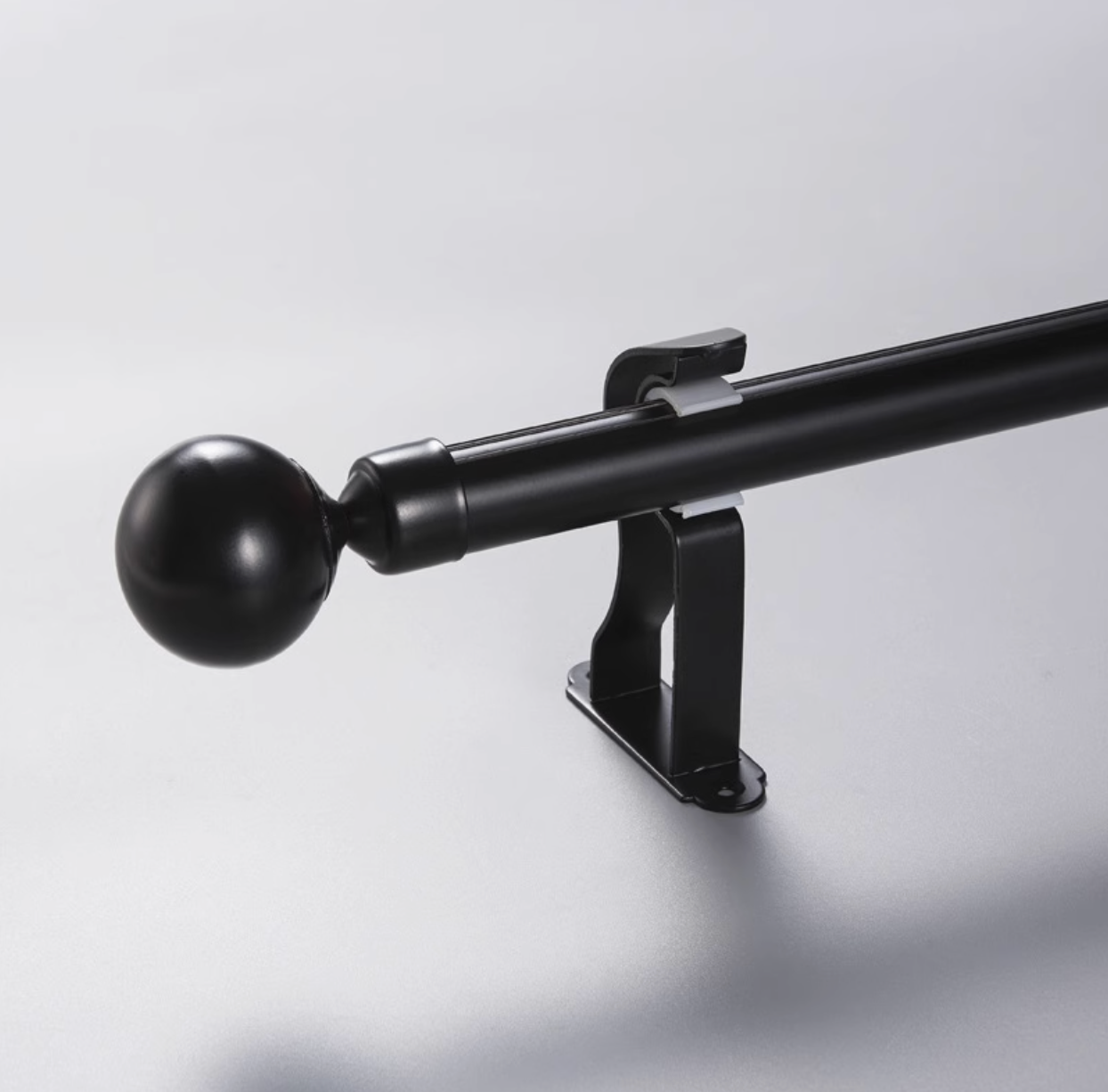 Single Black Iron Roman Shade Rod